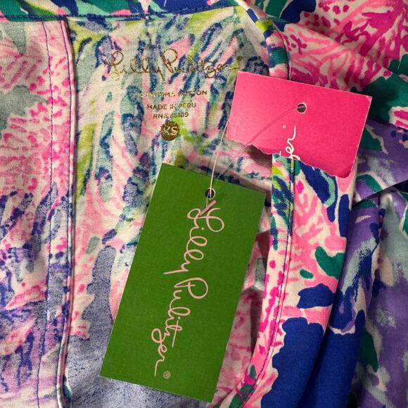 Lilly Pulitzer X-Small Erin Mini Dress Floral V-Neck Stretch Lightweight Multi - Picture 7 of 9